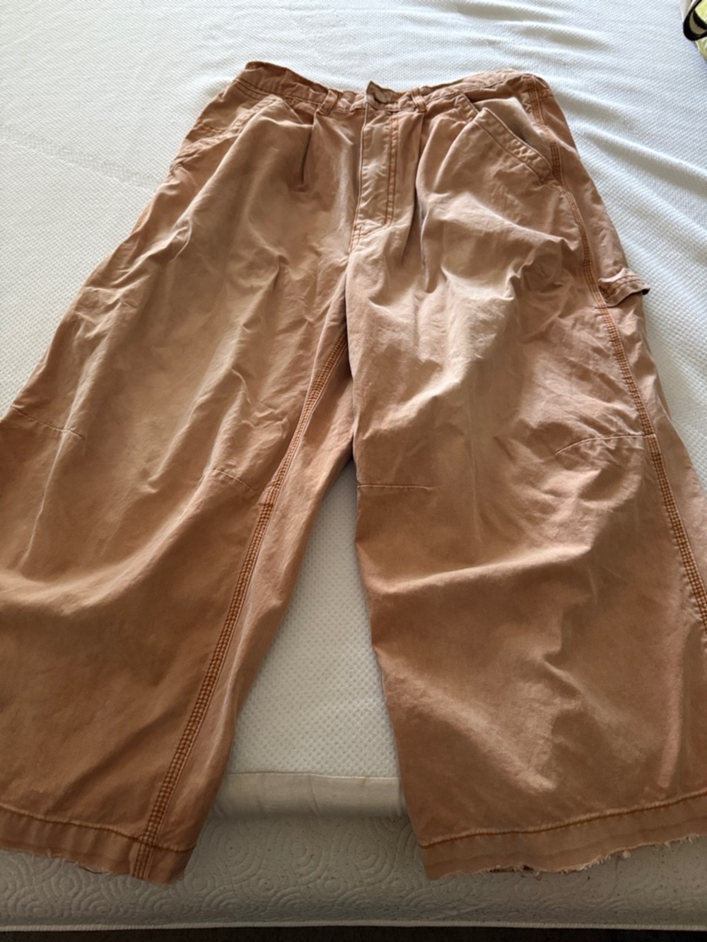 BDG Women's Cropped Wide-Leg Pants in Faded Rust